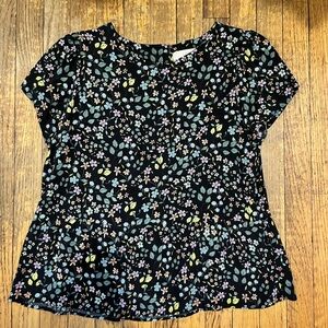 Loft short sleeve floral blouse